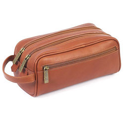 Personalized Saddle Cowhide Leather Travel Kit