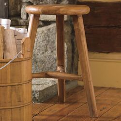 Vintage Style Wooden Three-Legged Stool