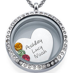 Personalized A Mother's Love Floating Locket Necklace