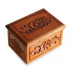 Secrets Floral Cedar Wood Decorative Box