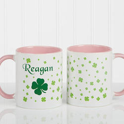 Personalized Pink Handle Irish Coffee Mug