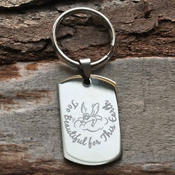 Too Beautiful for This Earth Memorial Key Chain