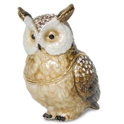 Wise Owl Enameled Trinket Box
