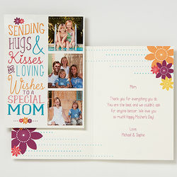 Personalized Mother's Day Hugs & Kisses Greeting Card