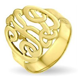 Gold Vermeil Custom Monogram Ring