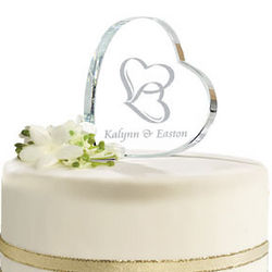 Personalized Two Hearts Cake Topper