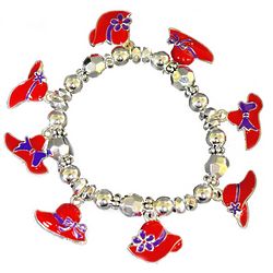 Red Hat Lady Society Bracelet with Hat Charms