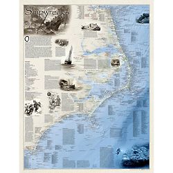 Shipwrecks of the Outer Banks Laminated Map