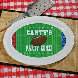 Football Party Zone Personalized Platter