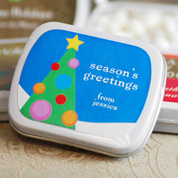 Personalized Holiday Mints Favor Tins