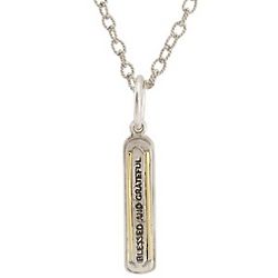 Blessed and Grateful Charm Pendant on Cable Chain