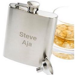 Personalized Brushed Metal Flask