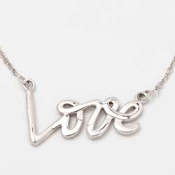 Sterling Silver Cursive Love Necklace