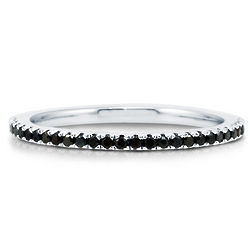 Black Cubic Zirconia Sterling Silver Full Eternity Ring