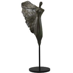 Right Winged Female Bronze Patina Sculpture