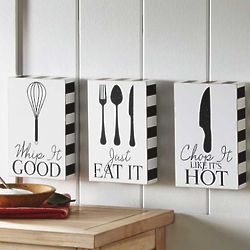 3 Wood Box Style Kitchen Signs