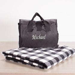 Check Blanket Tote with Personalized Embroidery