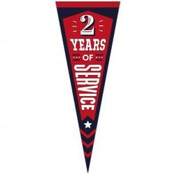 2 Years of Service 24" Praise Pennant
