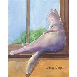 Personalized Lazy Cat Art Print