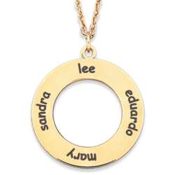 Gold Over Sterling Family Name Disc Pendant