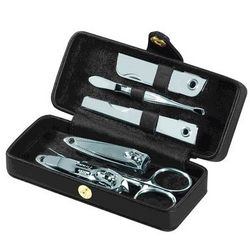Leather Manicure Set in Travel Case