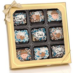 Father's Chocolate Dipped Mini Crispy Rice Bars Gift Box