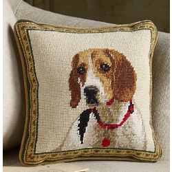 Beagle Needlepoint Pillow
