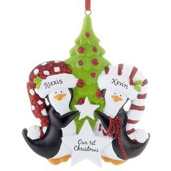 Penguin Couple First Christmas Ornament