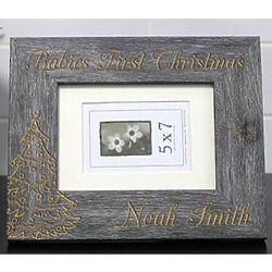 Baby's First Christmas Personalized Barnwood Picture Frame