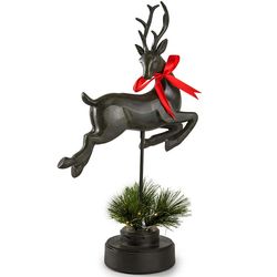 Lighted Holiday Deer Resin Tabletop Statue