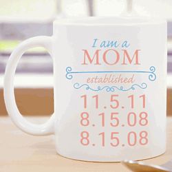 Personalized Mom Mug with Children's Birth Dates