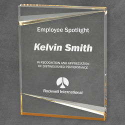 Personalized Gold Accented Employee Appreciation Acrylic Award