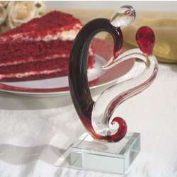 Two Hearts Become One Murano Cake Topper