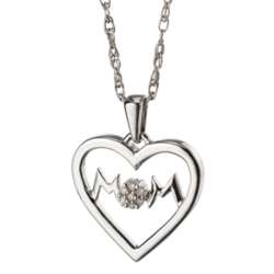 Sterling Silver Mothers's Love Diamond Heart Pendant