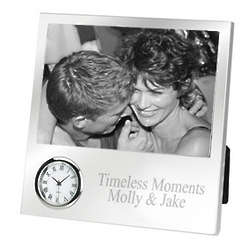 Personalized Silver Clock Picture Frame