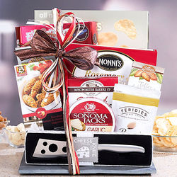 Cheese Knife and Cutting Board Gift Basket