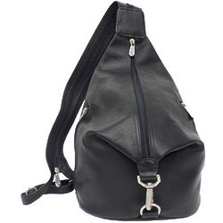 Leather Three Zip Hobo Sling Bag