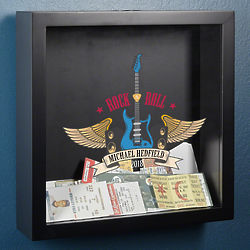 Personalized Rock & Roll Concert Ticket Display Case