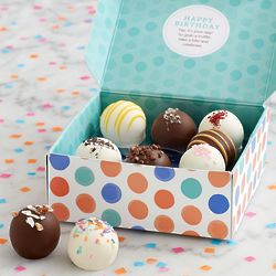 9 Birthday Cake Truffles Cake Balls with Hidden Messages Gift Box