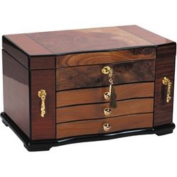 Exotic Wood Armoire Chest Jewelry Box with Lock and Key  FindGift.com