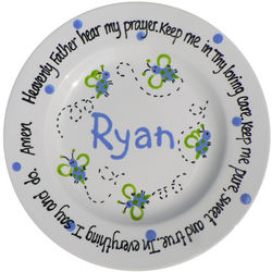 Blue Bee Personalized Prayer Plate