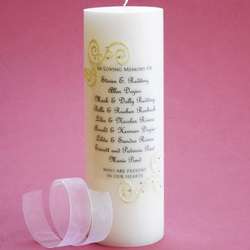 Large French Lace Wedding Memorial Candle