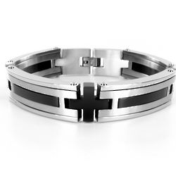 Men's Stainless Steel Black Plated Bracelet