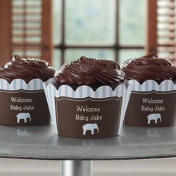 Baby Boy's Personalized Cupcake Wrappers