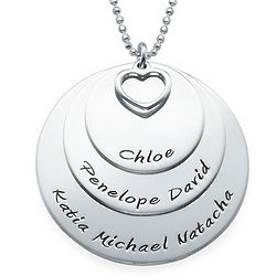 Mom Necklace with Three Personalized Discs
