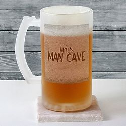 Personalized Man Cave Frosted Glass Stein