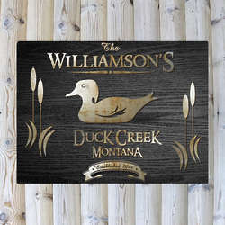 Personalized Midnight Wood Duck 18x24 Canvas Sign