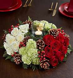 Very Merry Modern Red and White Large Centerpiece