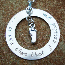 Footprints in the Sand Hand Stamped Sterling Necklace