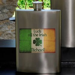 Personalized Luck of the Irish Flask